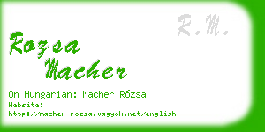 rozsa macher business card